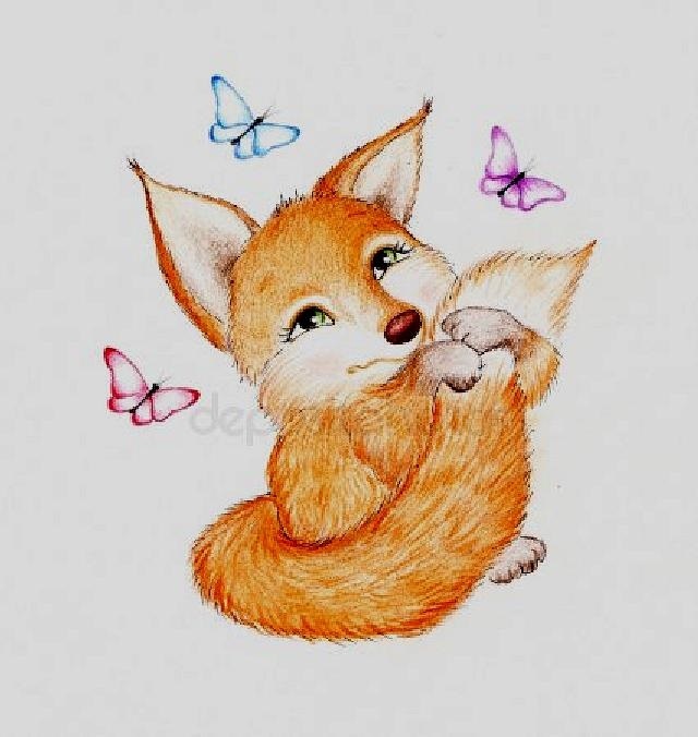 открытка лисы с днем рождения 014
