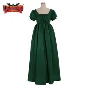 средневековое зеленое платье 023