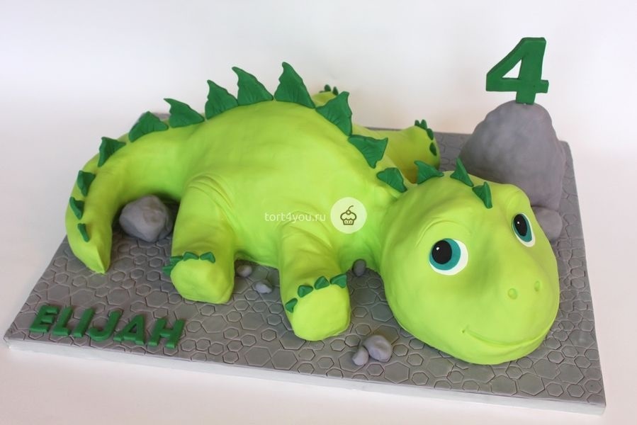 торт динозавры из мастики 008