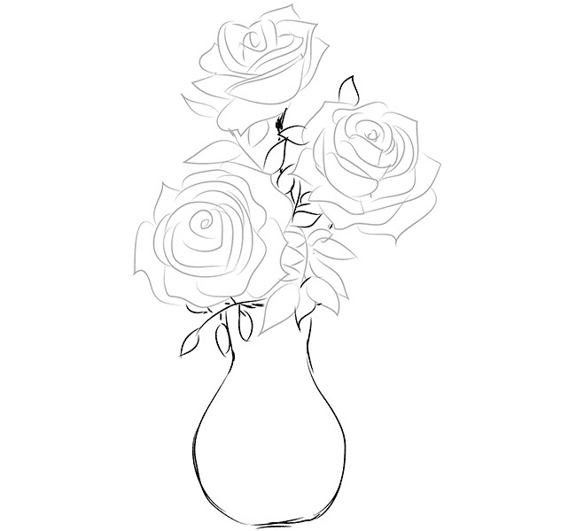шаблон для рисования вазы 008
