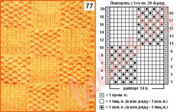 Узоры спицами квадраты со схемами