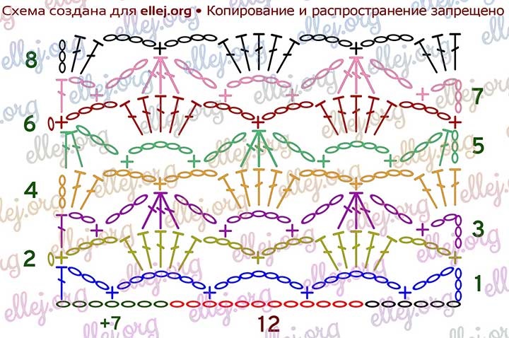 Корона связать крючком схема