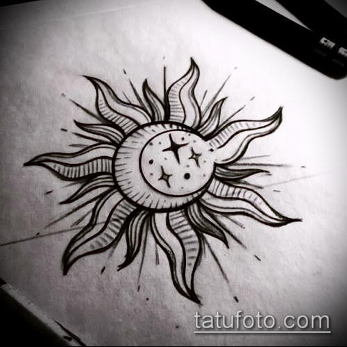 Рисунки солнца и луны 020
