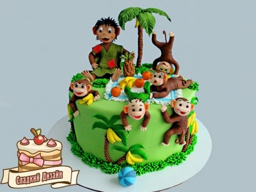 Торт обезьянки из мультика 018