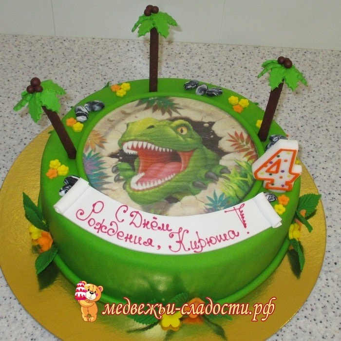 Фото тортик с динозаврами 015