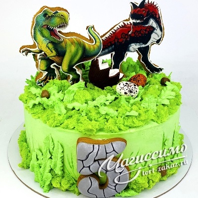Фото тортик с динозаврами 019
