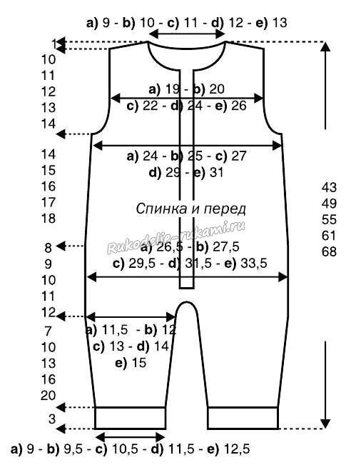 Ромпер детский крючком схема и описание