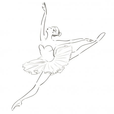 Картинки балерин для срисовки 010