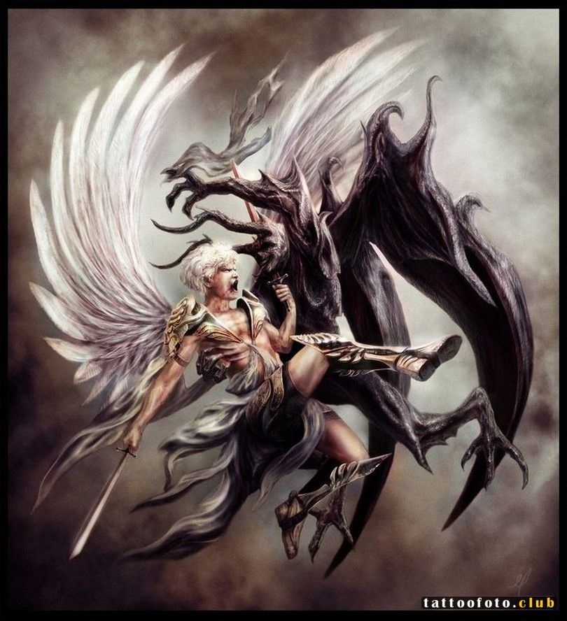Ангел побеждает демона картинки