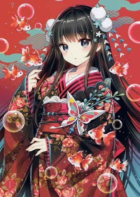 На аву аниме девушки в кимоно (2)
