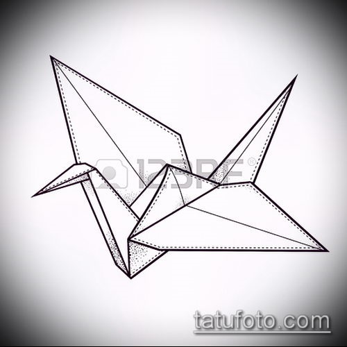 Необычный рисунок в стиле оригами 023