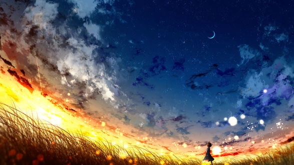 Самый красивый рисунок солнца и луны 004