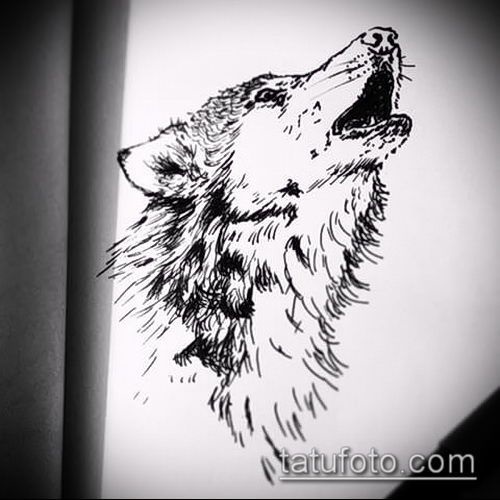 Эскиз татуировки волка 008