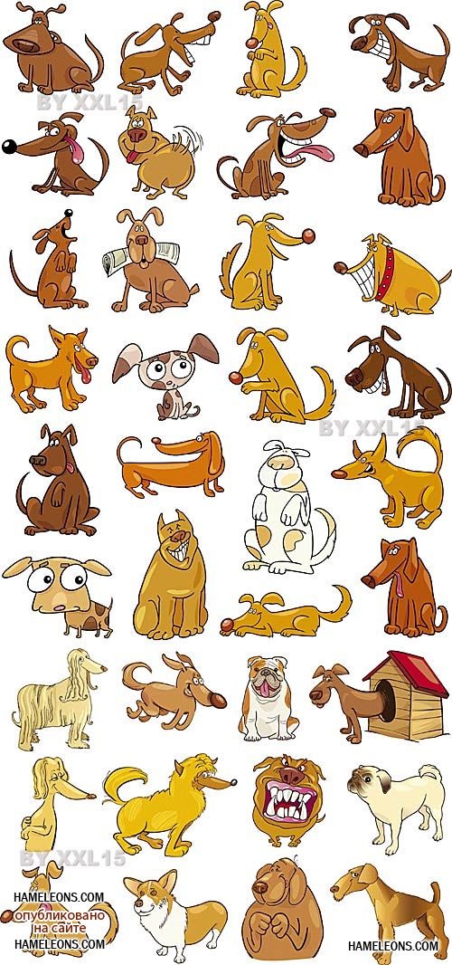 Забавные рисунки собак 012