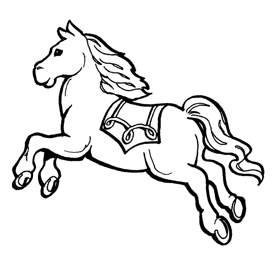 Рисунки лошадей для раскраски 005
