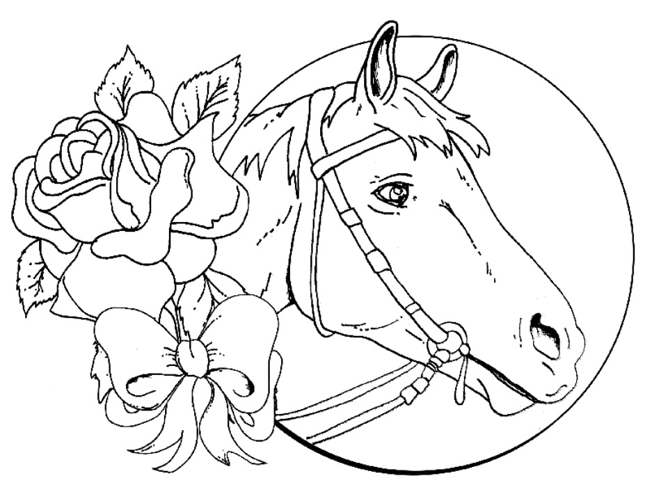 Рисунки лошадей для раскраски 020