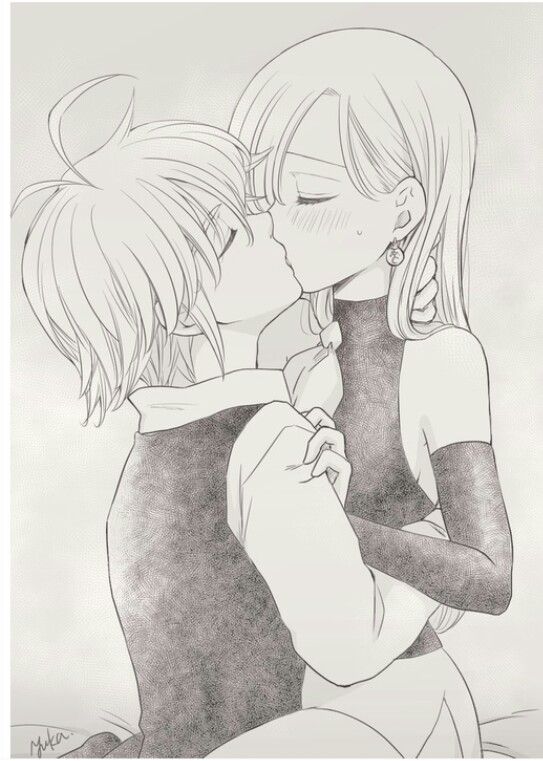 Элизабет и Мелиодас поцелуй арт картинки (21)