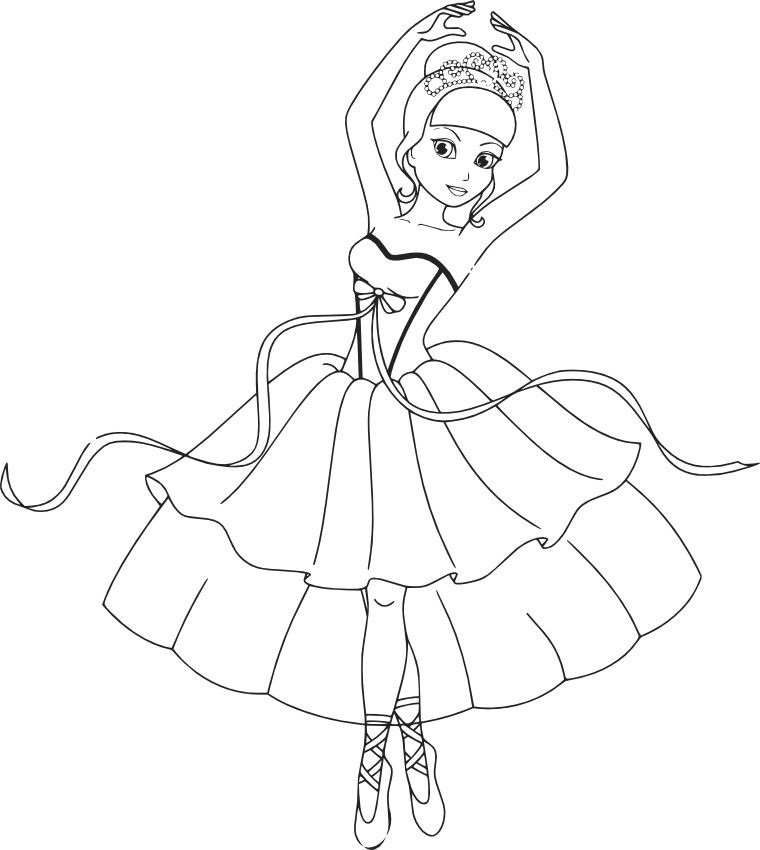 распечатать раскраски для девочек принцессы в красивых платьях 21