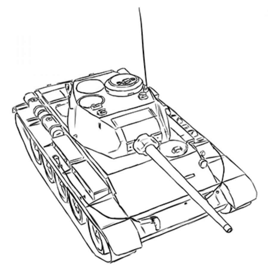 Т 34 нарисовать карандашом