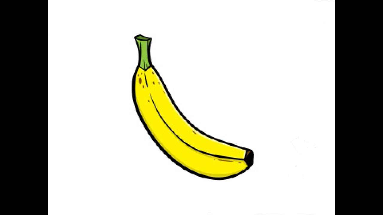Лёгкий рисунок банана карандашом для срисовки 01