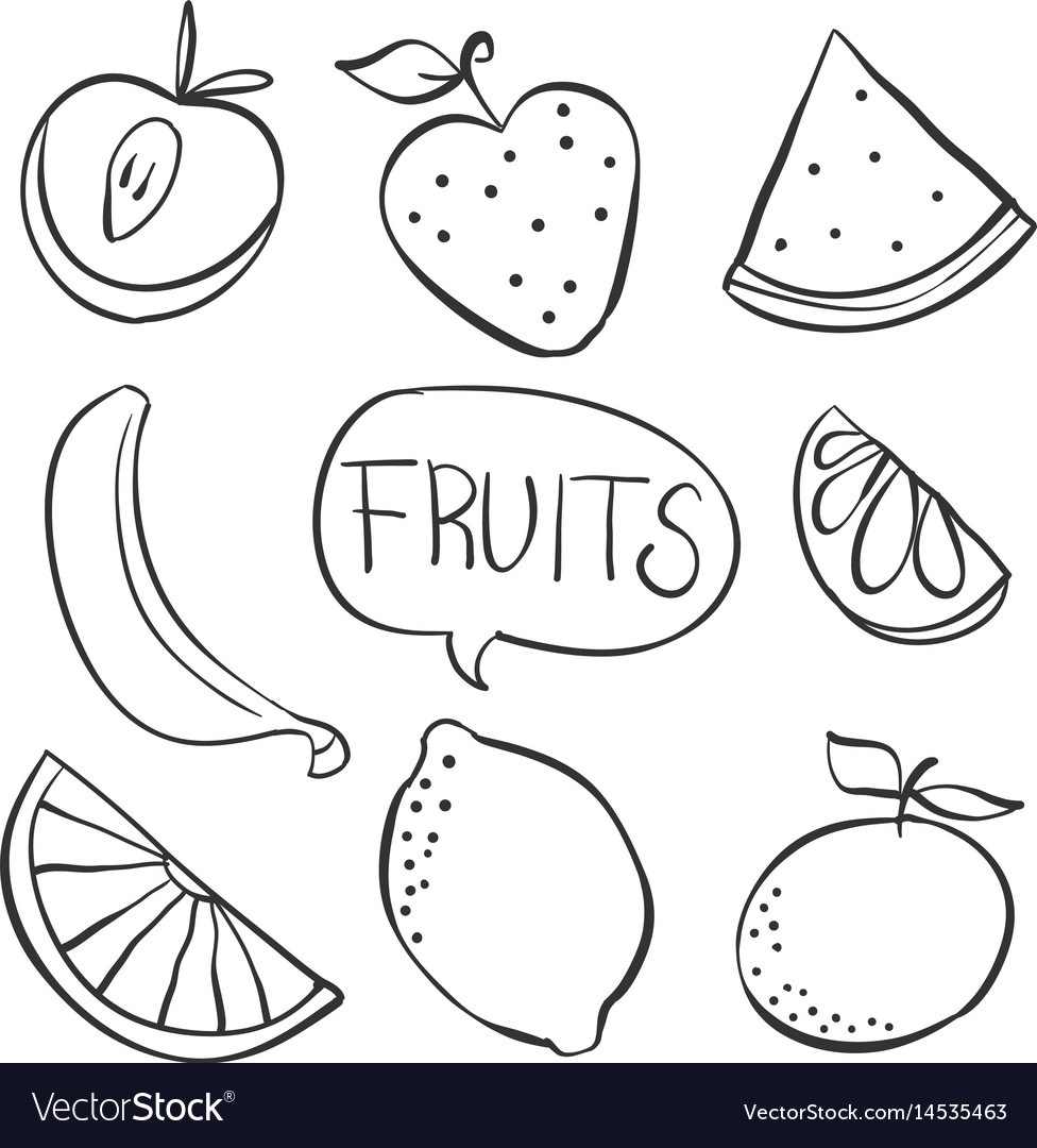 Рисунки фруктов для срисовки лёгкие