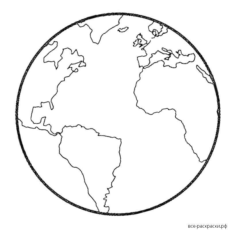 Земной шар картинка для детей для раскрашивания