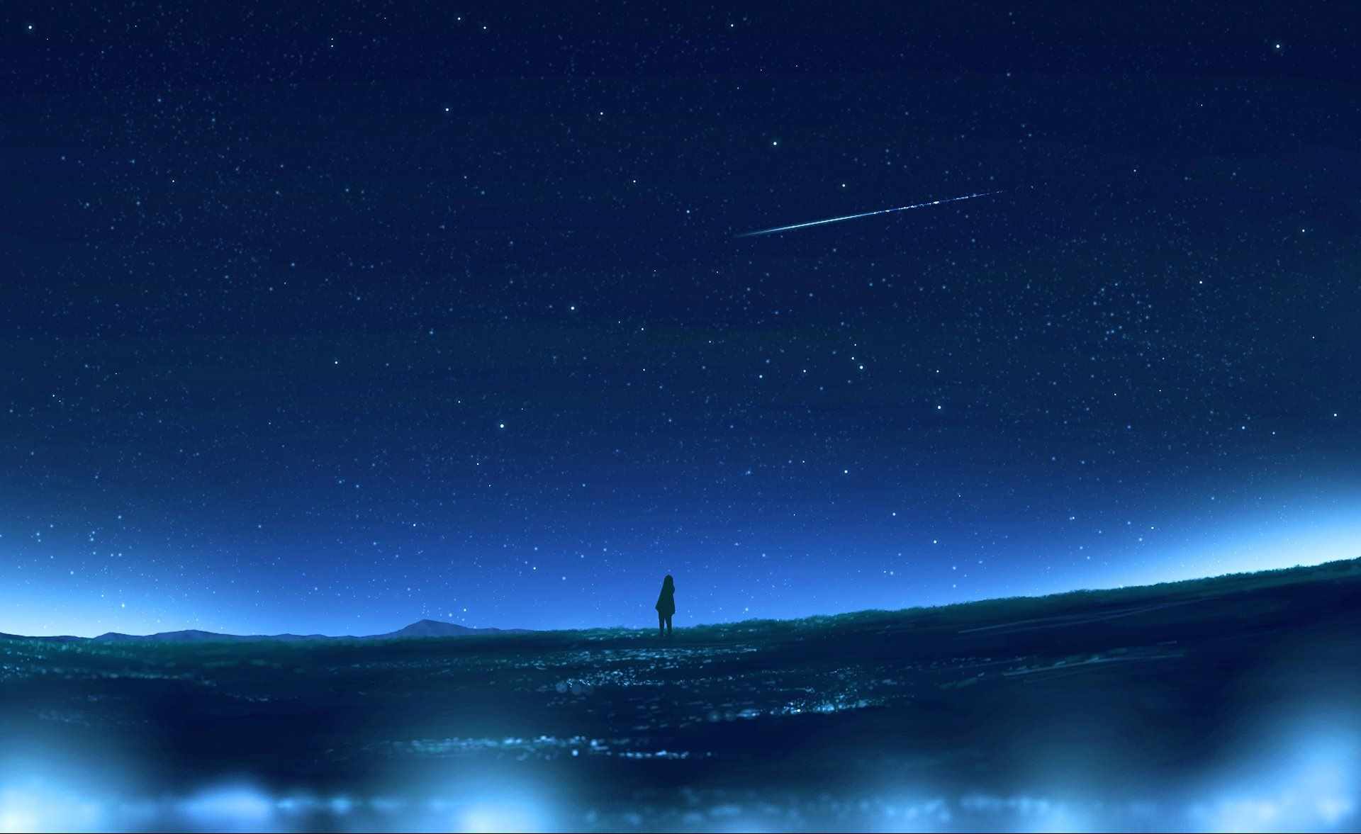 Картинки ночного неба в аниме 02