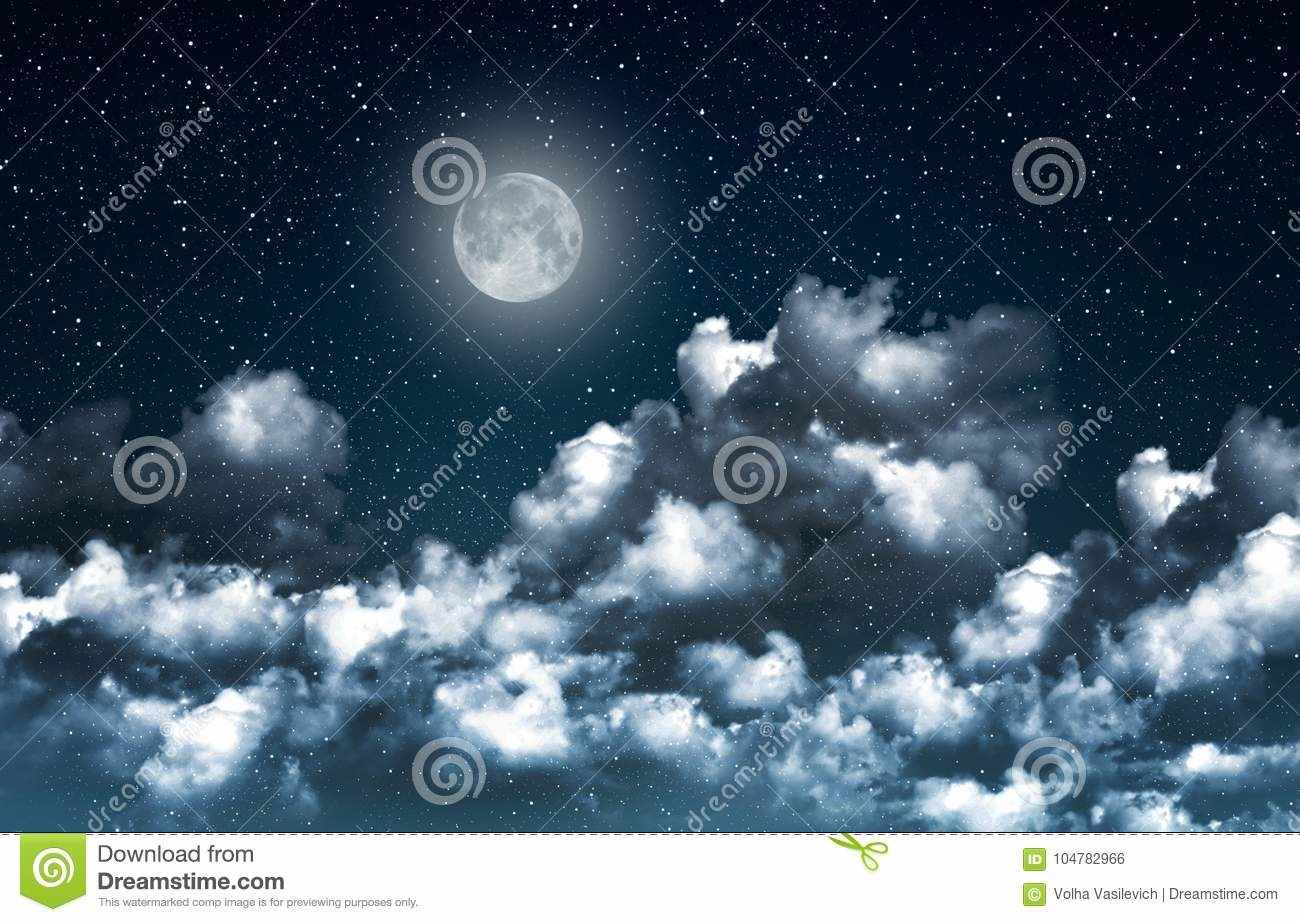 Красивое ночное небо с облаками 16