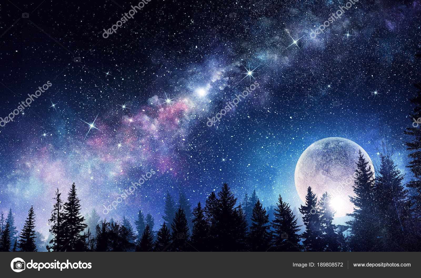 Красивые фотографии ночное небо с луной 02