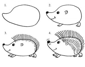 Красивые рисунки ежика карандашом 8