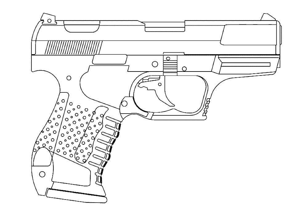 Военный пистолет рисунок