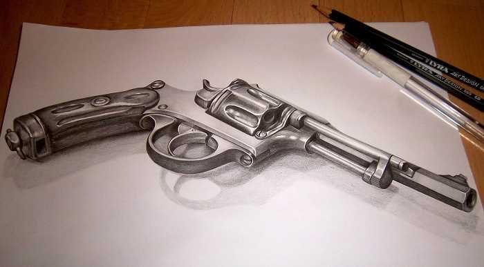 Крутые арт рисунки пистолета 17