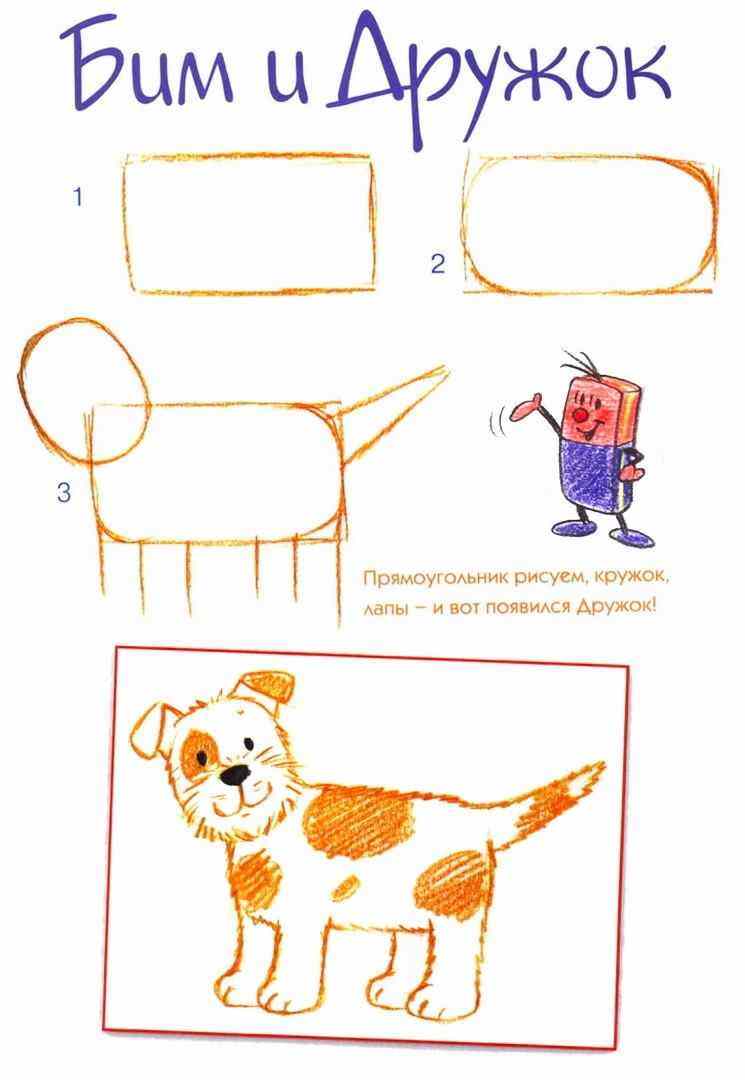 Схема рисования собаки в подготовительной группе