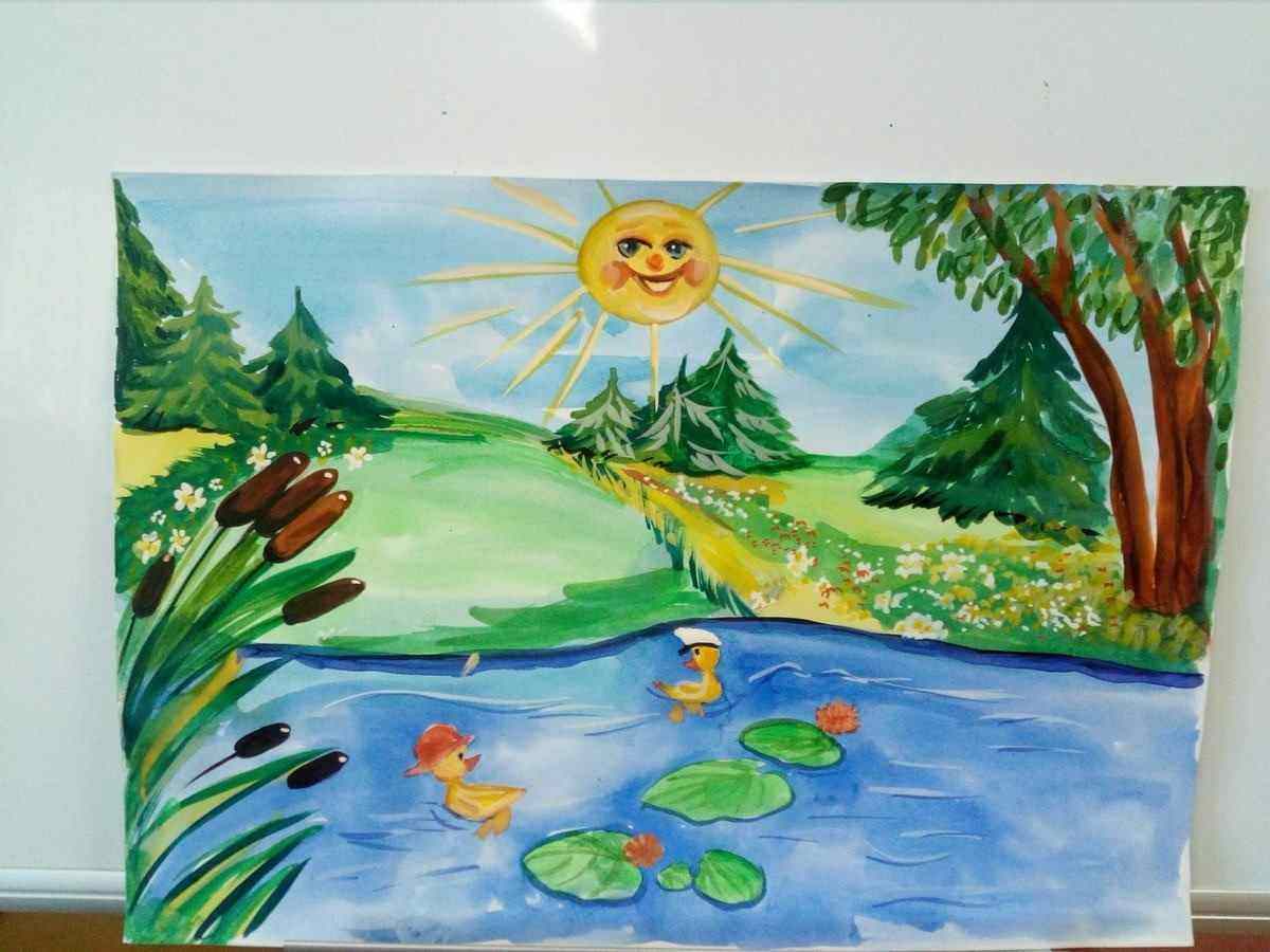 Рисунки пейзажей для детей 15