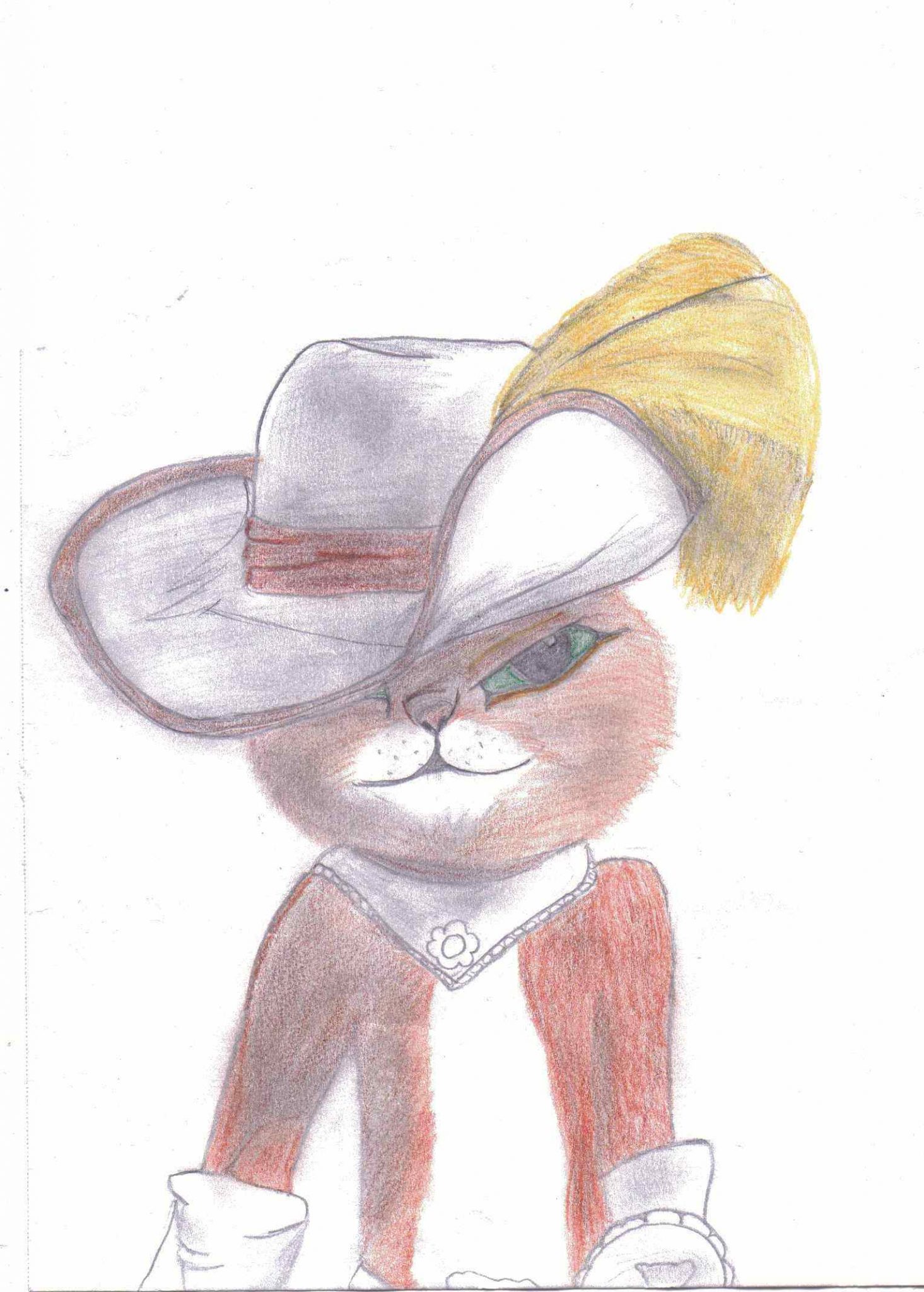 Кот в сапогах рисунок карандашом