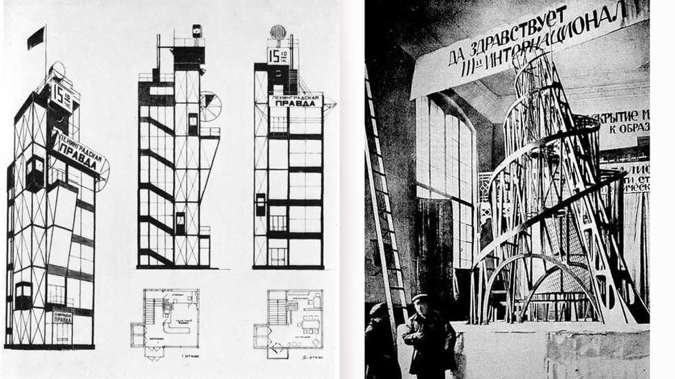 Здание газеты правда. Братья Веснины Ленинградская правда. Проект Ленинградская правда Веснины. Татлин башня 3 Интернационала. Здания Ленинградская правда Веснины.