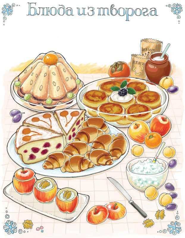 Иллюстрации завтраков для кулинарных книг 011