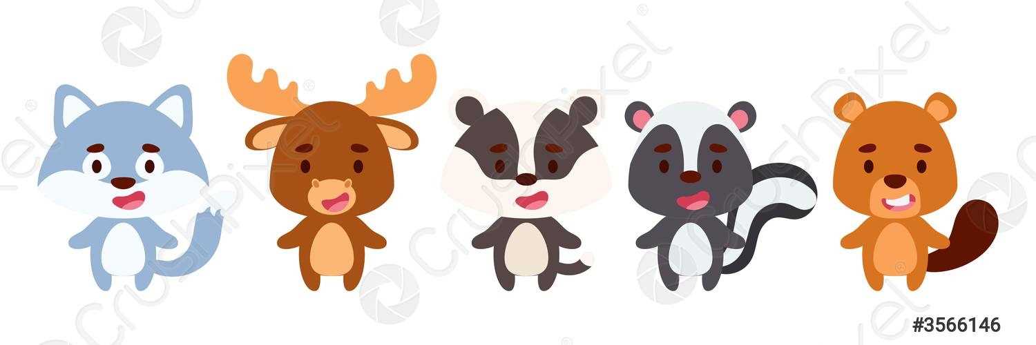 Красивые милые рисунки животных для детских комнат 020