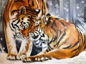 Рисунки портретов диких животных для любителей дикой природы 012