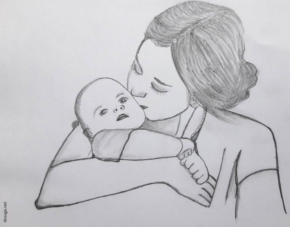 Рисунок мама карандашом красиво
