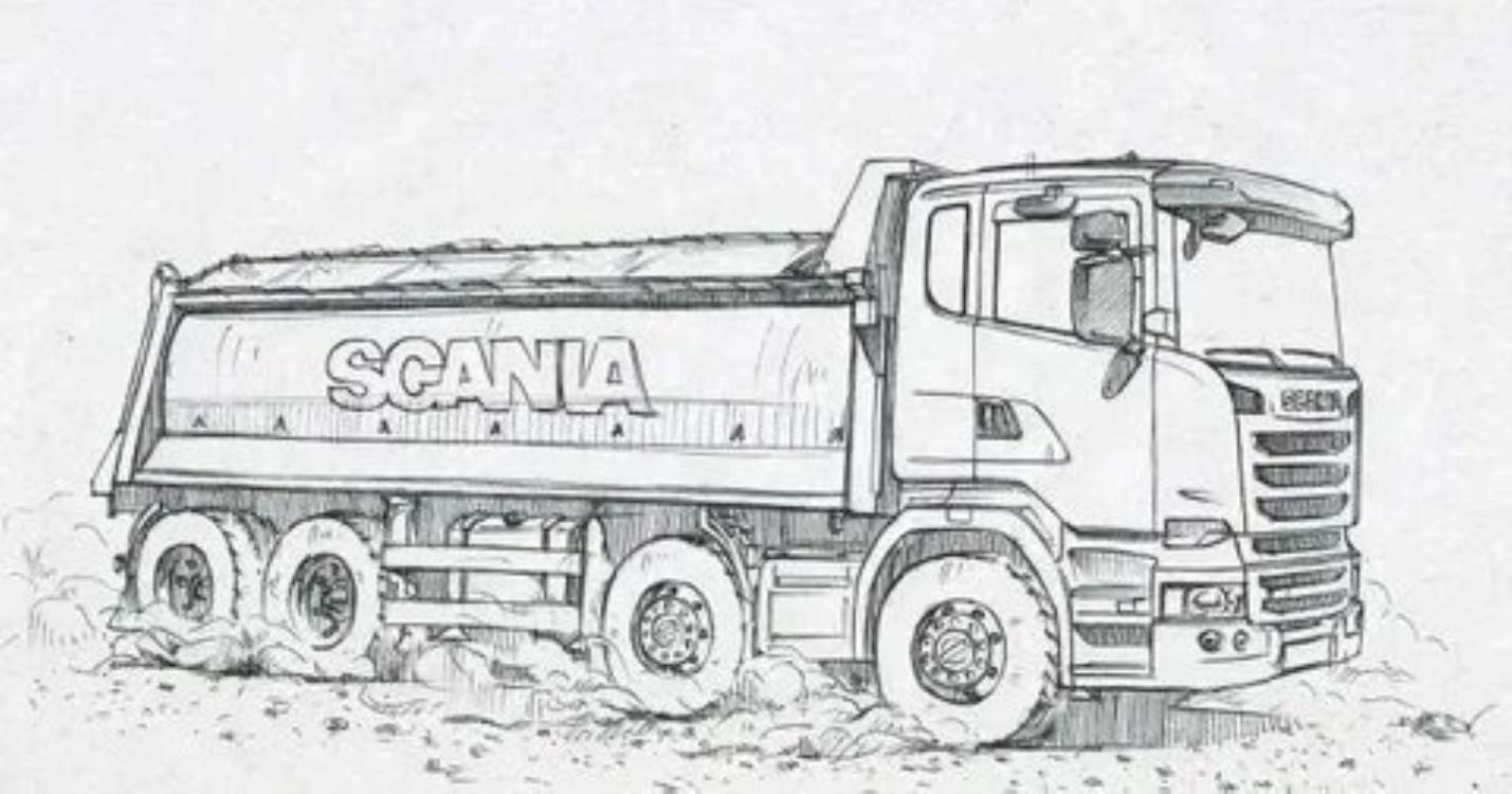 Нарисовать грузовой автомобиль карандашом - 92 фото