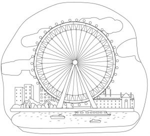 Впечатляющие картинки зарисовки колесо обозрения 019
