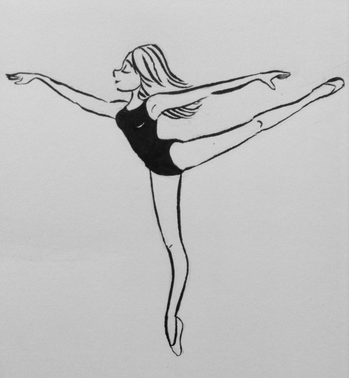 Грациозные и энергичные рисунки гимнасток для срисовки 015