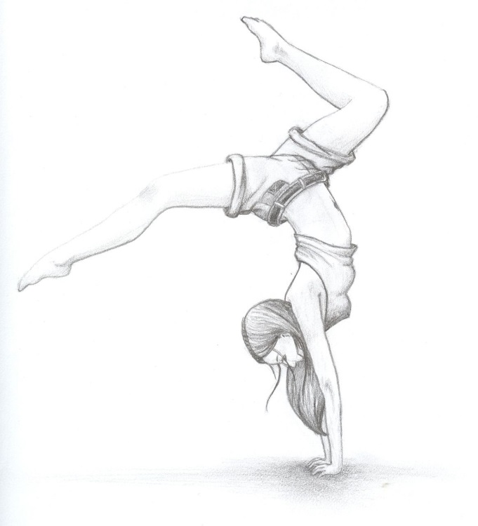 Грациозные и энергичные рисунки гимнасток для срисовки 020