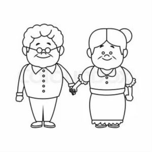Душевные Рисунки бабушки и дедушки для срисовки, милые картинки 021