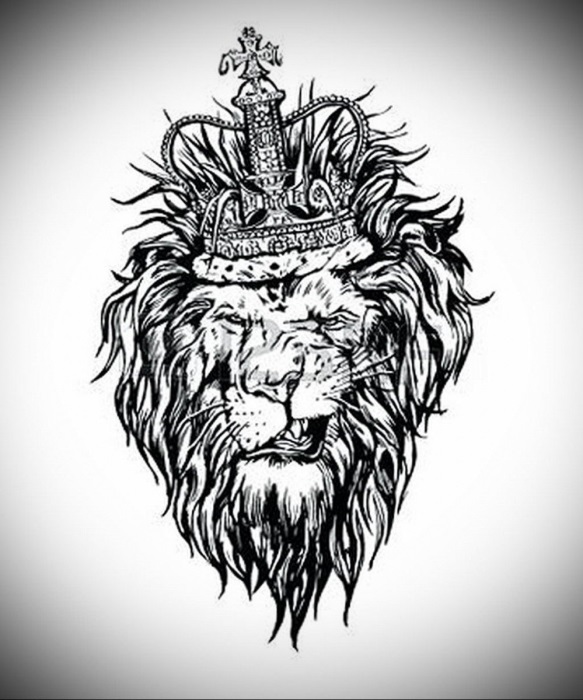 Королевские эскизы льва с короной 016