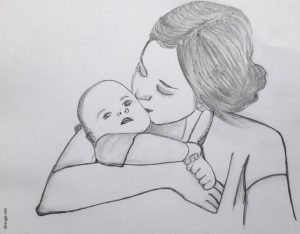 Лучшие рисунки мамы и дочки для срисовки 021