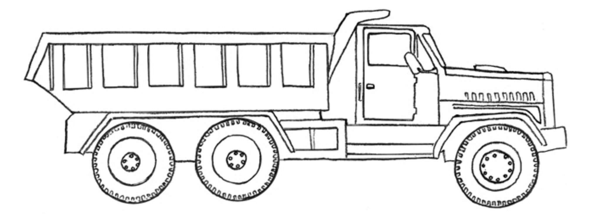 Нарисовать военный грузовик