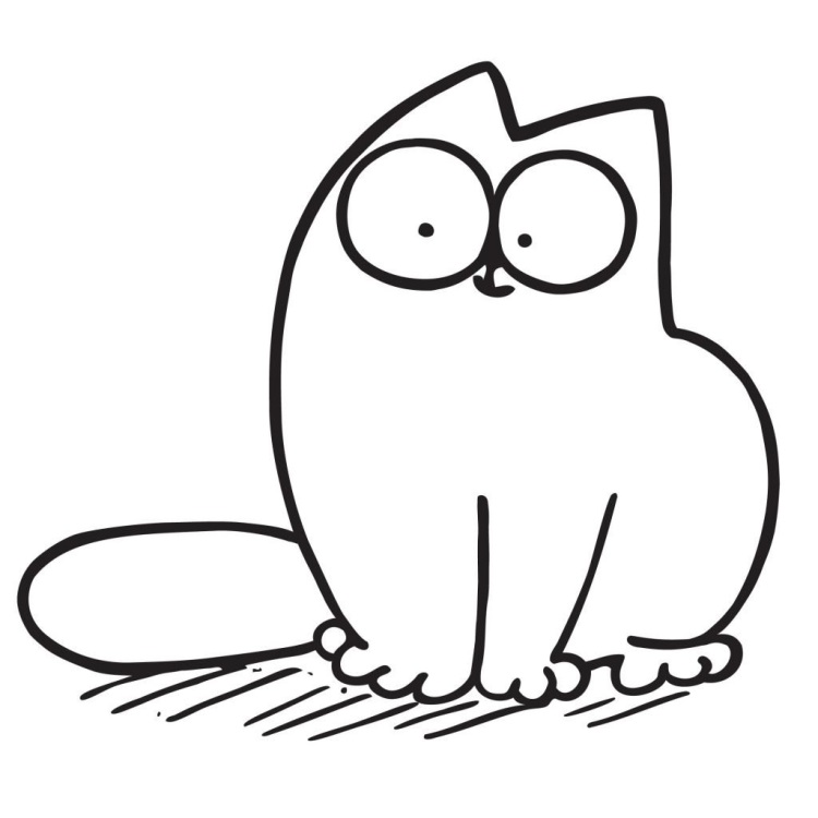 Милые Рисунки котика для срисовки, подборка 020