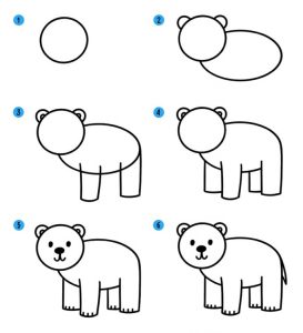 Приятные рисунки медведя для срисовки 015